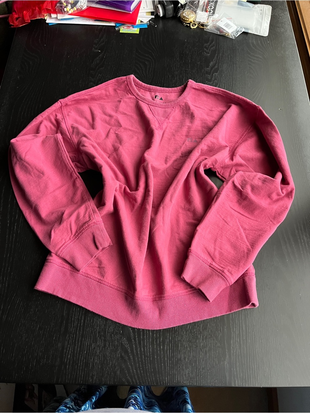 Women's Long Sleeve Crewneck Sweatshirt in Raspberry